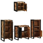 vidaXL Set de mobilier pentru baie cu raft 4 pcs Lemn recuperat solid vidaXL Set de mobilier pentru baie cu raft 4 pcs Lemn recuperat solid