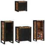 vidaXL Set de mobilier pentru baie cu raft 4 pcs Lemn recuperat solid vidaXL Set de mobilier pentru baie cu raft 4 pcs Lemn recuperat solid