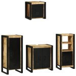 vidaXL Set de mobilier pentru baie 4 pcs Maro Lemn de mango solid vidaXL Set de mobilier pentru baie 4 pcs Maro Lemn de mango solid