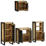 vidaXL Set de mobilier pentru baie 4 pcs Maro Lemn de mango solid vidaXL Set de mobilier pentru baie 4 pcs Maro Lemn de mango solid
