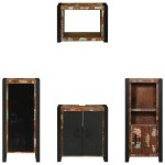 vidaXL Set de mobilier pentru baie cu raft 4 pcs Lemn recuperat masiv
