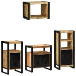 vidaXL Set de mobilier pentru baie 4 pcs Maro Lemn de mango solid vidaXL Set de mobilier pentru baie 4 pcs Maro Lemn de mango solid