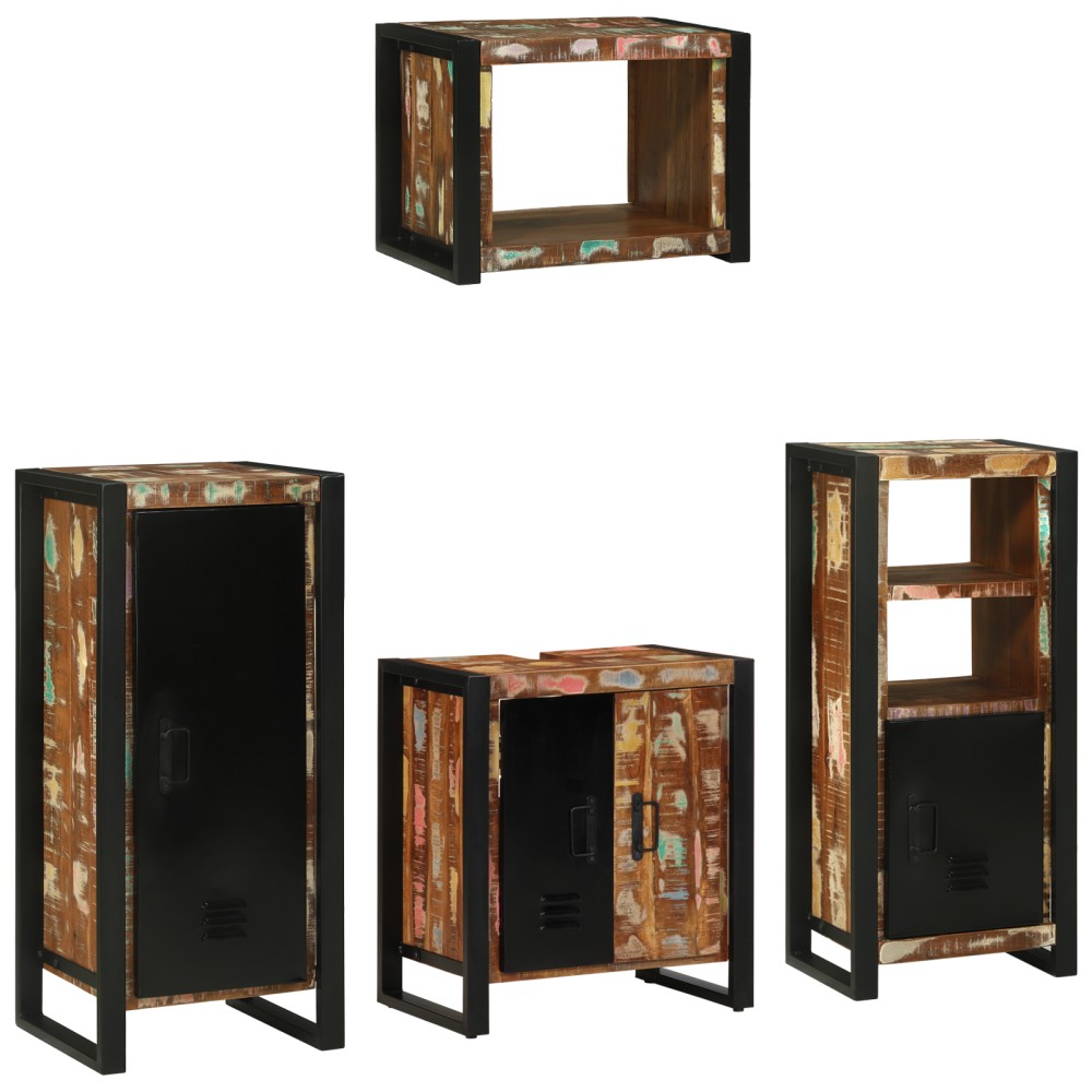 vidaXL Set de mobilier pentru baie 4 pcs Maro Lemn de mango solid