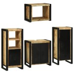 vidaXL Set de mobilier pentru baie 4 pcs Maro Lemn de mango solid