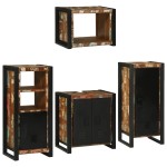 vidaXL Set de mobilier pentru baie cu ușă 4 pcs Lemn recuperat solid
