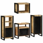 vidaXL Set de mobilier pentru baie 4 pcs Maro Lemn de mango solid