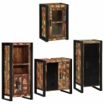 vidaXL Set de mobilier pentru baie cu ușă 4 pcs Lemn recuperat solid