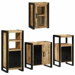 vidaXL Set de mobilier pentru baie 4 pcs Maro Lemn de mango solid
