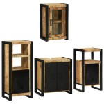 vidaXL Set de mobilier pentru baie 4 pcs Maro Lemn de mango solid