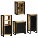 vidaXL Set de mobilier pentru baie 4 pcs Maro Lemn de mango solid