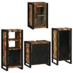 vidaXL Set de mobilier pentru baie cu ușă 4 pcs Lemn recuperat solid