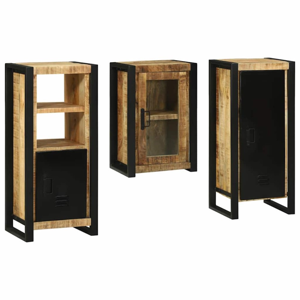 vidaXL Set de mobilier pentru baie 3 pcs Maro Lemn de mango solid