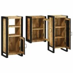 vidaXL Set de mobilier pentru baie 3 pcs Maro Lemn de mango solid