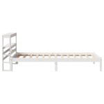 vidaXL Cadru de pat fără saltea, alb, 75x190 cm, lemn masiv de pin