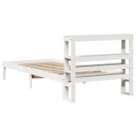 vidaXL Cadru de pat fără saltea, alb, 75x190 cm, lemn masiv de pin