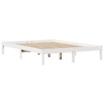 vidaXL Cadru de pat fără saltea, alb, 140x190 cm, lemn masiv de pin
