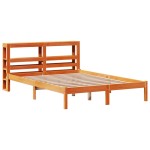 vidaXL Cadru de pat cu tăblie, maro ceruit, 120x190 cm, lemn masiv pin vidaXL Cadru de pat cu tăblie, maro ceruit, 120x190 cm, lemn masiv pin