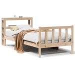 vidaXL Cadru de pat fără saltea, 75x190 cm, lemn masiv de pin
