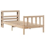 vidaXL Cadru de pat fără saltea, 75x190 cm, lemn masiv de pin