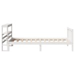 vidaXL Cadru de pat fără saltea, alb, 75x190 cm, lemn masiv de pin