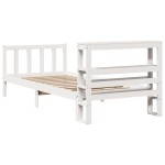 vidaXL Cadru de pat fără saltea, alb, 75x190 cm, lemn masiv de pin