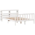vidaXL Cadru de pat fără saltea, alb, 120x190 cm, lemn masiv pin vidaXL Cadru de pat fără saltea, alb, 120x190 cm, lemn masiv pin