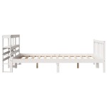 vidaXL Cadru de pat fără saltea, alb, 120x200 cm, lemn masiv pin vidaXL Cadru de pat fără saltea, alb, 120x200 cm, lemn masiv pin