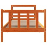 vidaXL Cadru de pat cu tăblie, maro ceruit, 75x190 cm, lemn masiv pin vidaXL Cadru de pat cu tăblie, maro ceruit, 75x190 cm, lemn masiv pin