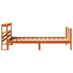 vidaXL Cadru de pat cu tăblie, maro ceruit, 75x190 cm, lemn masiv pin vidaXL Cadru de pat cu tăblie, maro ceruit, 75x190 cm, lemn masiv pin