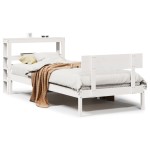 vidaXL Cadru de pat fără saltea, alb, 75x190 cm, lemn masiv de pin