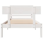 vidaXL Cadru de pat fără saltea, alb, 75x190 cm, lemn masiv de pin
