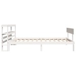 vidaXL Cadru de pat fără saltea, alb, 75x190 cm, lemn masiv de pin