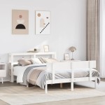 vidaXL Cadru de pat fără saltea, alb, 120x200 cm, lemn masiv pin vidaXL Cadru de pat fără saltea, alb, 120x200 cm, lemn masiv pin