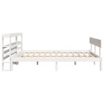 vidaXL Cadru de pat fără saltea, alb, 120x200 cm, lemn masiv pin vidaXL Cadru de pat fără saltea, alb, 120x200 cm, lemn masiv pin