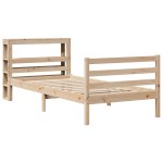 vidaXL Cadru de pat fără saltea, 75x190 cm, lemn masiv de pin