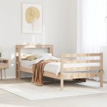 vidaXL Cadru de pat fără saltea, 90x200 cm, lemn masiv pin vidaXL Cadru de pat fără saltea, 90x200 cm, lemn masiv pin
