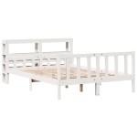 vidaXL Cadru de pat fără saltea, alb, 150x200 cm, lemn masiv pin vidaXL Cadru de pat fără saltea, alb, 150x200 cm, lemn masiv pin