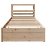 vidaXL Cadru de pat cu tăblie, 75x190 cm, lemn masiv de pin vidaXL Cadru de pat cu tăblie, 75x190 cm, lemn masiv de pin