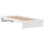 vidaXL Cadru de pat cu tăblie, alb, 75x190 cm, lemn masiv de pin vidaXL Cadru de pat cu tăblie, alb, 75x190 cm, lemn masiv de pin