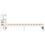 vidaXL Cadru de pat cu tăblie, alb, 75x190 cm, lemn masiv de pin vidaXL Cadru de pat cu tăblie, alb, 75x190 cm, lemn masiv de pin