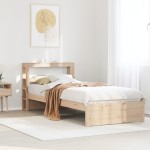 vidaXL Cadru de pat cu tăblie, 90x190 cm, lemn masiv pin vidaXL Cadru de pat cu tăblie, 90x190 cm, lemn masiv pin