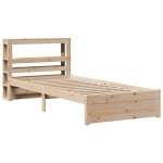 vidaXL Cadru de pat cu tăblie, 90x190 cm, lemn masiv pin vidaXL Cadru de pat cu tăblie, 90x190 cm, lemn masiv pin