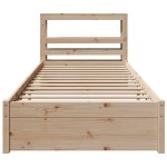 vidaXL Cadru de pat cu tăblie, 90x190 cm, lemn masiv pin vidaXL Cadru de pat cu tăblie, 90x190 cm, lemn masiv pin