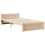 vidaXL Cadru de pat cu tăblie, 75x190 cm, lemn masiv de pin vidaXL Cadru de pat cu tăblie, 75x190 cm, lemn masiv de pin