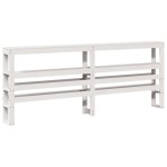 vidaXL Cadru de pat cu tăblie, alb, 135x190 cm, lemn masiv de pin vidaXL Cadru de pat cu tăblie, alb, 135x190 cm, lemn masiv de pin
