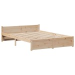 vidaXL Cadru de pat cu tăblie, 150x200 cm lemn masiv pin
