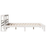 vidaXL Cadru de pat cu tăblie, alb, 135x190 cm, lemn masiv de pin vidaXL Cadru de pat cu tăblie, alb, 135x190 cm, lemn masiv de pin