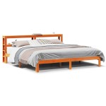 vidaXL Cadru de pat fără saltea, maro ceruit 180x200 cm lemn masiv pin vidaXL Cadru de pat fără saltea, maro ceruit 180x200 cm lemn masiv pin