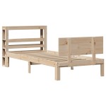 vidaXL Cadru de pat cu tăblie, 75x190 cm, lemn masiv de pin vidaXL Cadru de pat cu tăblie, 75x190 cm, lemn masiv de pin