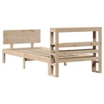 vidaXL Cadru de pat cu tăblie, 75x190 cm, lemn masiv de pin vidaXL Cadru de pat cu tăblie, 75x190 cm, lemn masiv de pin